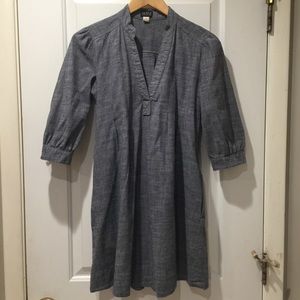 Joyce Leslie Grey Heavy Linen Blend Dress Pockets